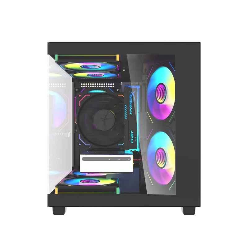 Aigo Apollo A275 Panoramic Glass M-ATX PC Case (Black, White)