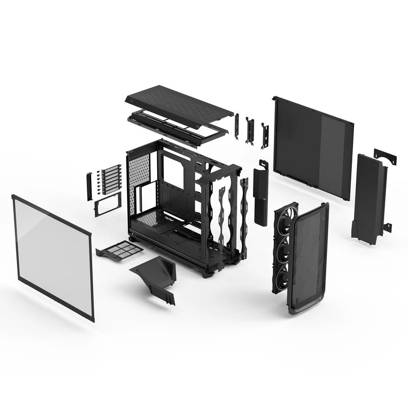 Fractal Design Meshify 3 XL Computer Case (Black RGB Tempered Glass Light Tint, White RGB Tempered Glass Clear Tint)