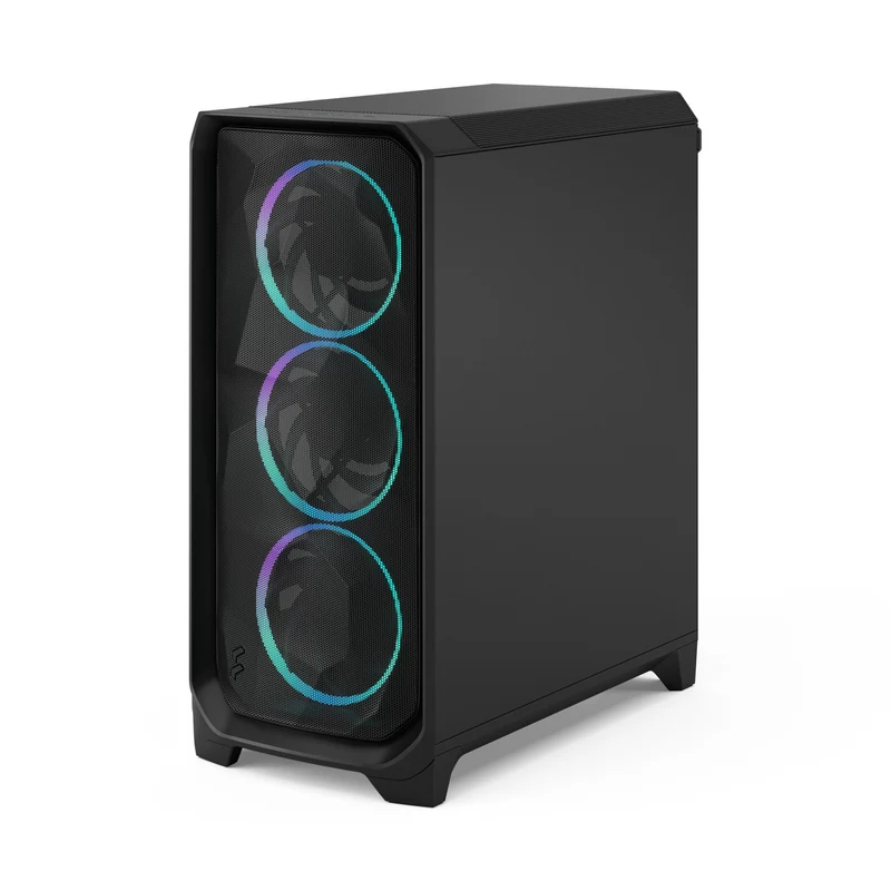 Fractal Design Meshify 3 Computer Case (Black RGB Tempered Glass Light Tint, White RGB Tempered Glass Clear Tint)