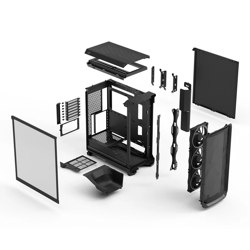 Fractal Design Meshify 3 Computer Case (Black RGB Tempered Glass Light Tint, White RGB Tempered Glass Clear Tint)