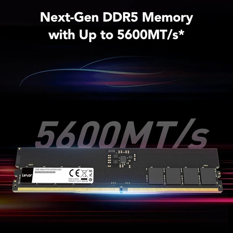 Lexar DDR5 5600MT/s CL46-45-45-90 UDIMM Desktop Memory (8GB, 16GB, 32GB)