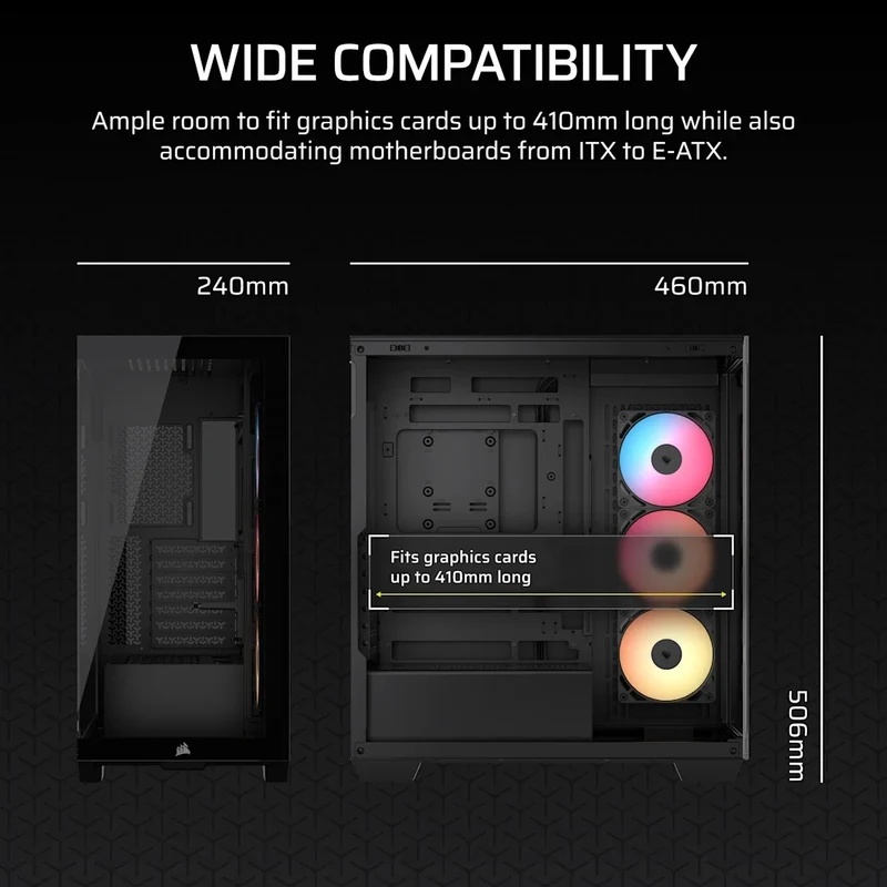 Corsair 3500X RS-R ARGB Mid-Tower PC Case (Black, White)