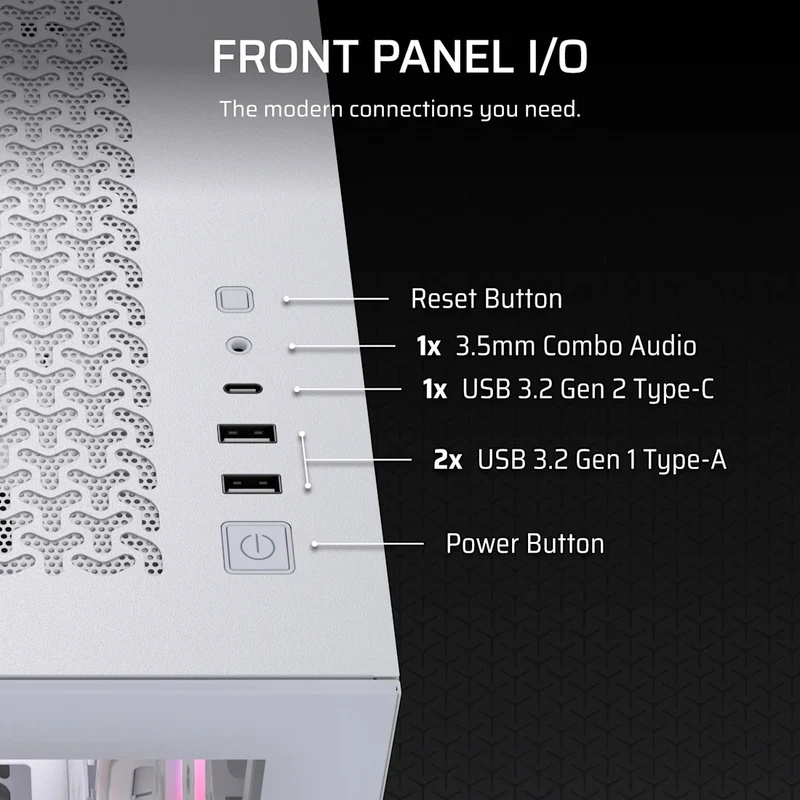 Corsair 3500X RS-R ARGB Mid-Tower PC Case (Black, White)