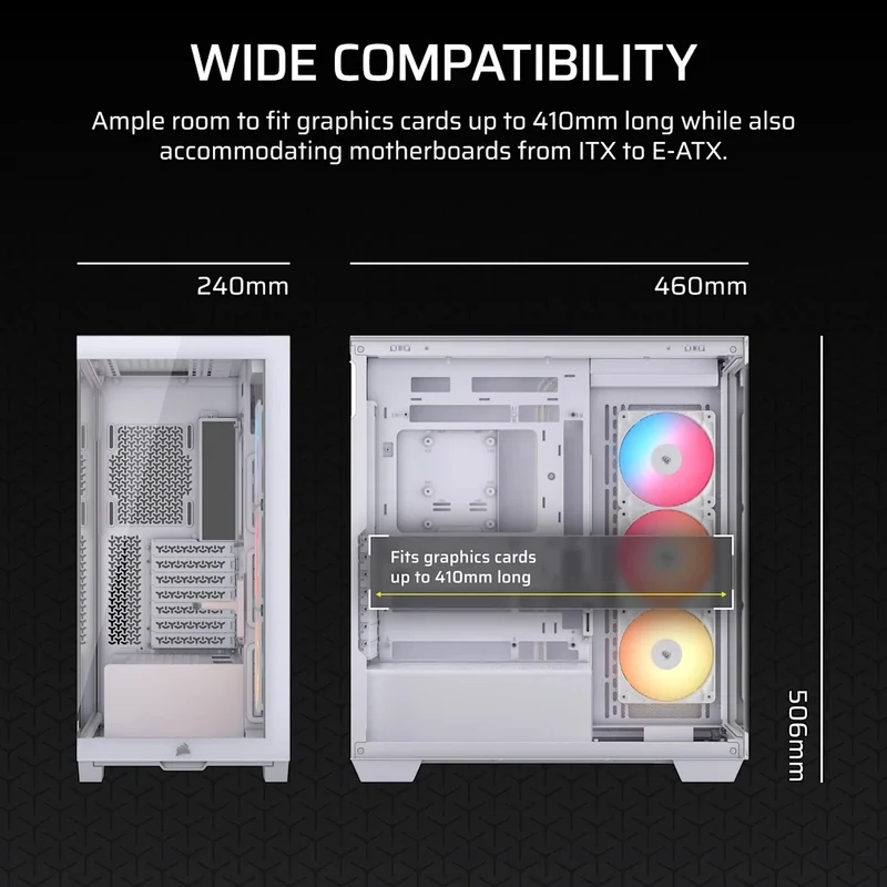 Corsair 3500X RS-R ARGB Mid-Tower PC Case (Black, White)