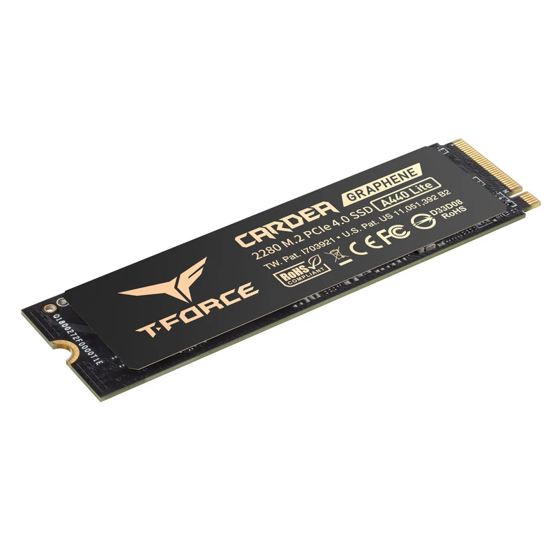 TeamGroup T-Force Cardea A440 Lite M.2 2280 PCIe Gen4 x4 NVMe 7400MB/s Read Gaming SSD with Graphene Heat Sink (512GB, 2TB)