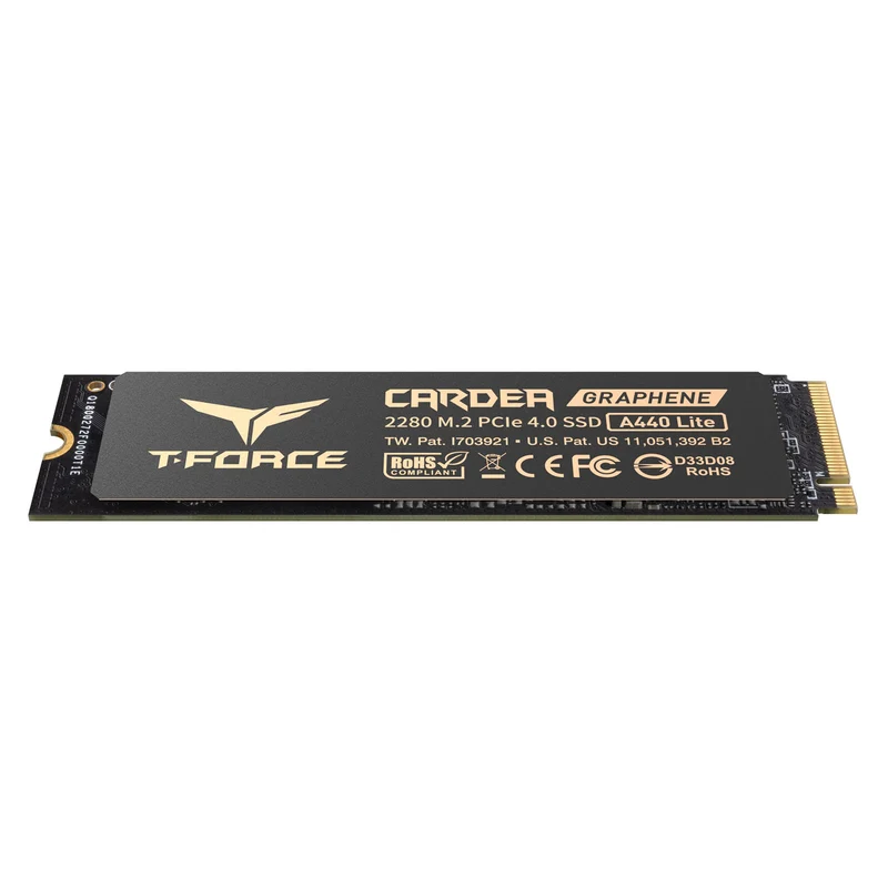 TeamGroup T-Force Cardea A440 Lite M.2 2280 PCIe Gen4 x4 NVMe 7400MB/s Read Gaming SSD with Graphene Heat Sink (512GB, 2TB)