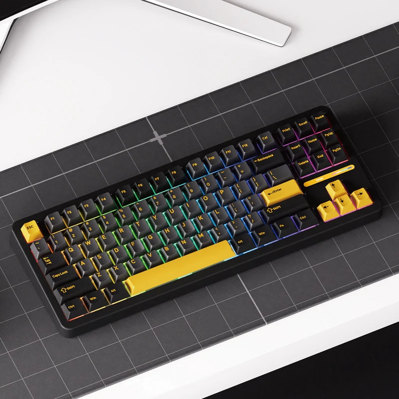 Akko TAC87 Black & Gold Multi-Mode RGB Hot-Swappable Mechanical Keyboard (Akko Mirror Switch)