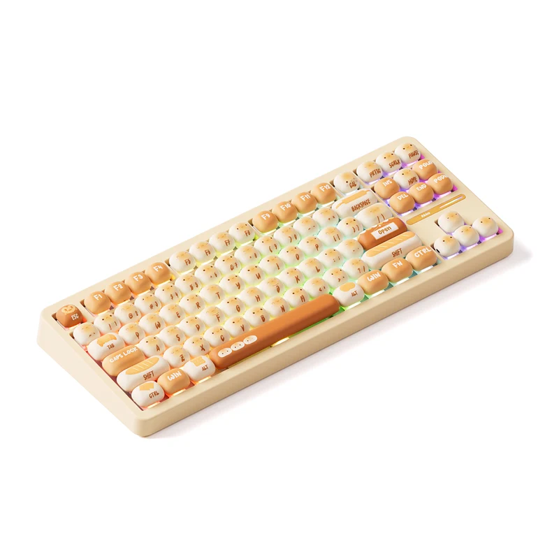 Akko TAC87 Bun Wonderland Multi-Mode RGB Hot-Swappable Mechanical Keyboard (Akko Stellar Rose Switch, Akko V3 Piano Pro Switch)