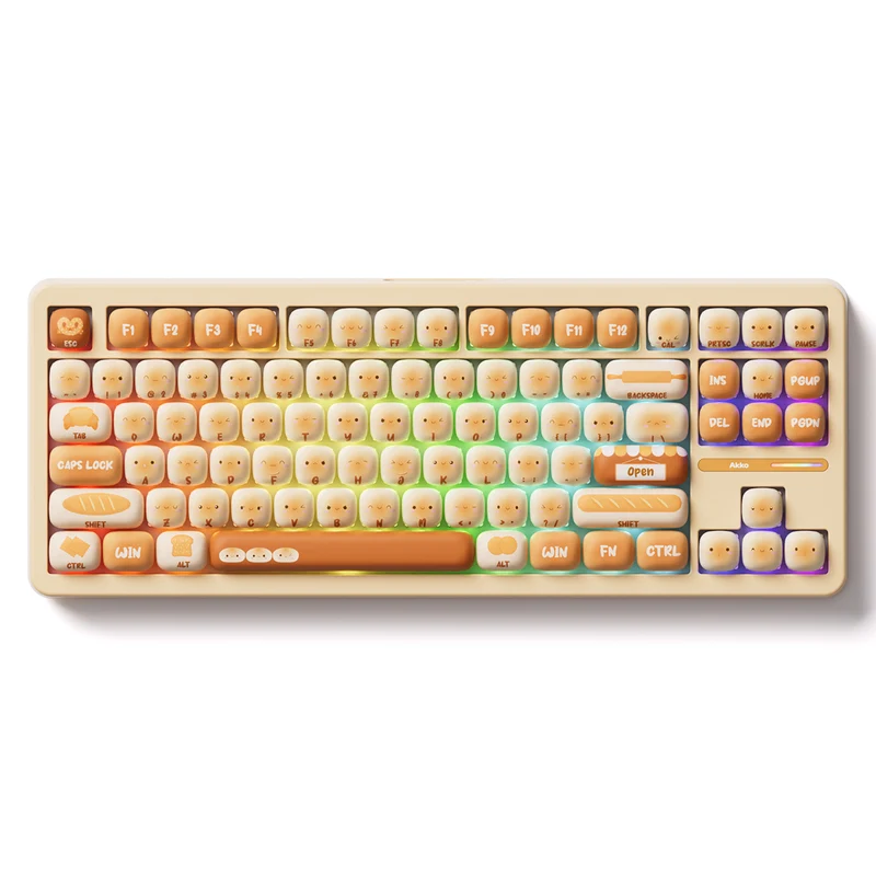 Akko TAC87 Bun Wonderland Multi-Mode RGB Hot-Swappable Mechanical Keyboard (Akko Stellar Rose Switch, Akko V3 Piano Pro Switch)