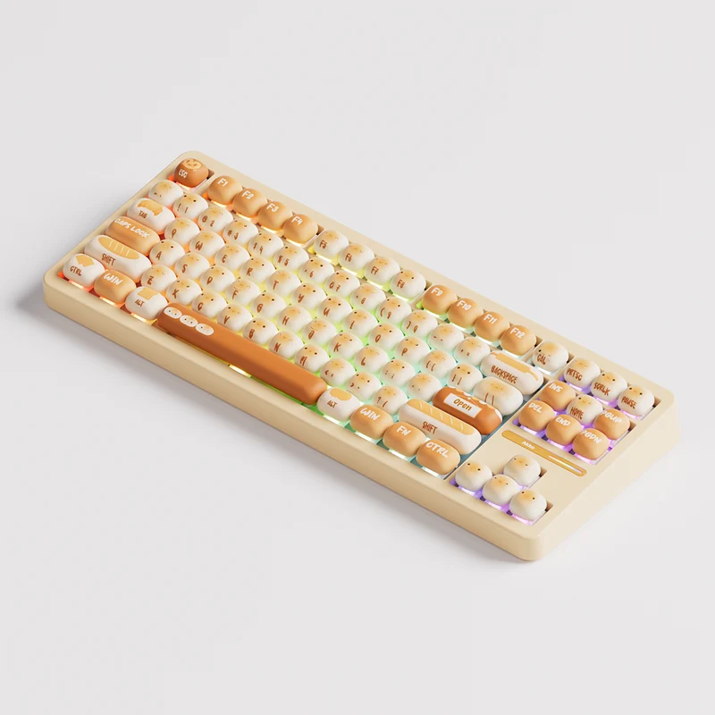 Akko TAC87 Bun Wonderland Multi-Mode RGB Hot-Swappable Mechanical Keyboard (Akko Stellar Rose Switch, Akko V3 Piano Pro Switch)