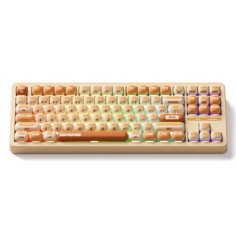 Akko TAC87 Bun Wonderland Multi-Mode RGB Hot-Swappable Mechanical Keyboard (Akko Stellar Rose Switch, Akko V3 Piano Pro Switch)