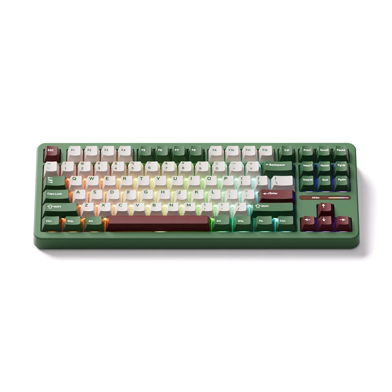 Akko TAC87 Matcha Red Bean Multi-Mode RGB Hot-Swappable Mechanical Keyboard (Akko Stellar Rose Switch)