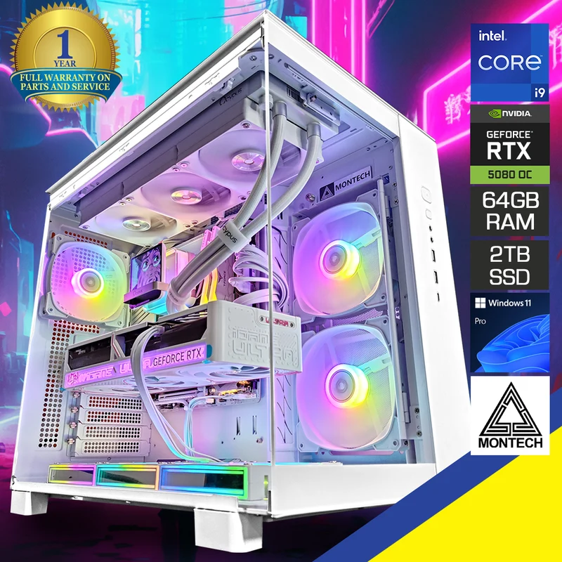 Ultra King 65 Pro White Desktop Gaming PC | Intel i9 14900K | 64GB RAM | 2TB SSD | RTX 5080 OC | Windows 11 Pro
