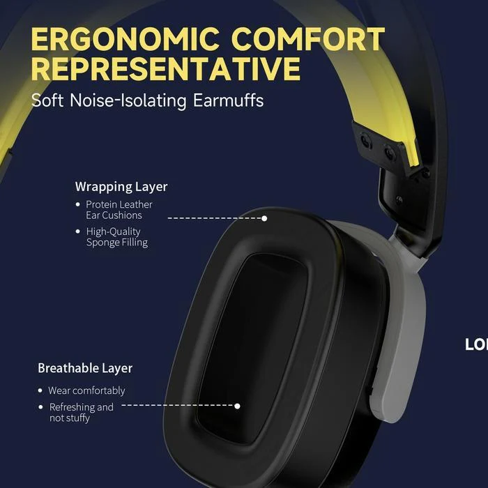 Ajazz AHM09 MAX Tri-mode Headphone (Grey/White, Black/Grey/Yellow)