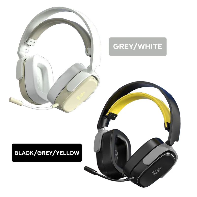 Ajazz AHM09 MAX Tri-mode Headphone (Grey/White, Black/Grey/Yellow)