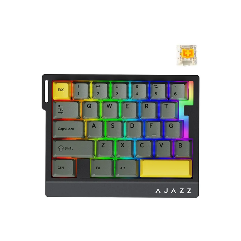 Ajazz AK029 RGB Wired 29-Keys Hot-Swappable Mechanical Keyboard (Black/Yellow) (Magnetic Switch)