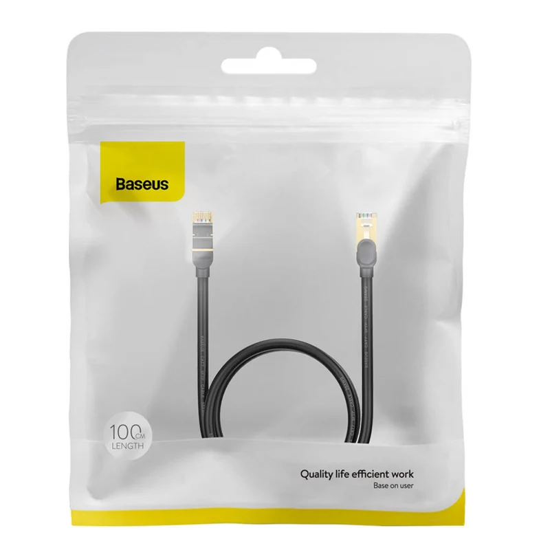 Baseus High Speed Seven Types of RJ45 10Gigabit Network Cable (Round Cable) (Black) (WKJS010101)