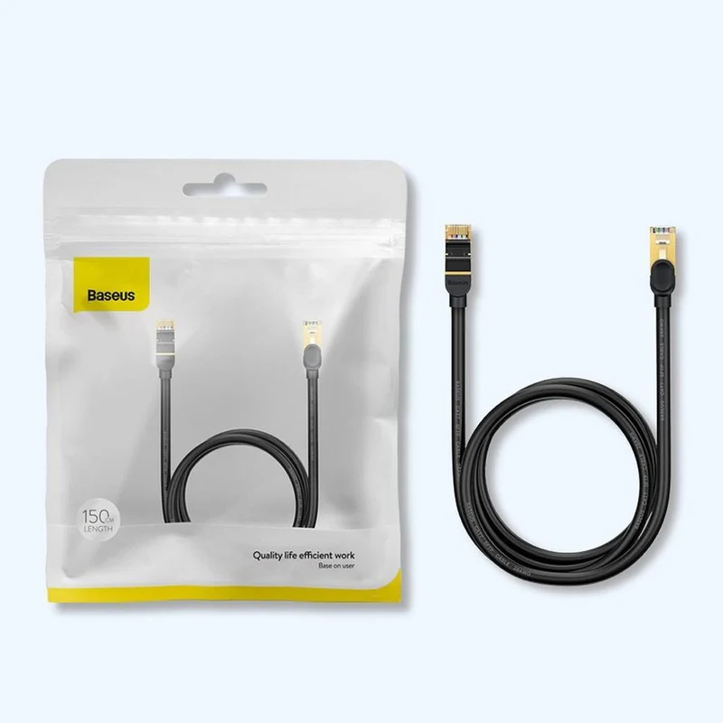 Baseus High Speed Seven Types of RJ45 10Gigabit Network Cable (Round Cable) (Black) (WKJS010101)