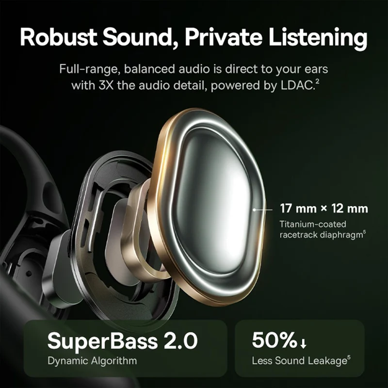 Baseus Eli Sport 2 Open-Ear True Wireless Earbuds (Cosmic Black, Starlight Off-White, Natural Green)