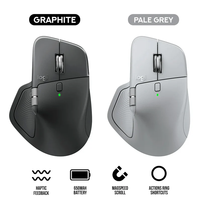 Logitech Mx Master 4 High-Performance Wireless Mouse (Graphite, Pale Grey)