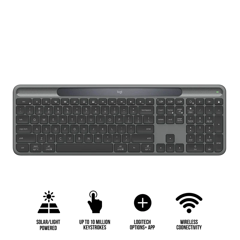Logitech Signature Slim Solar+ K980 Wireless Keyboard (Graphite) (920-013765)