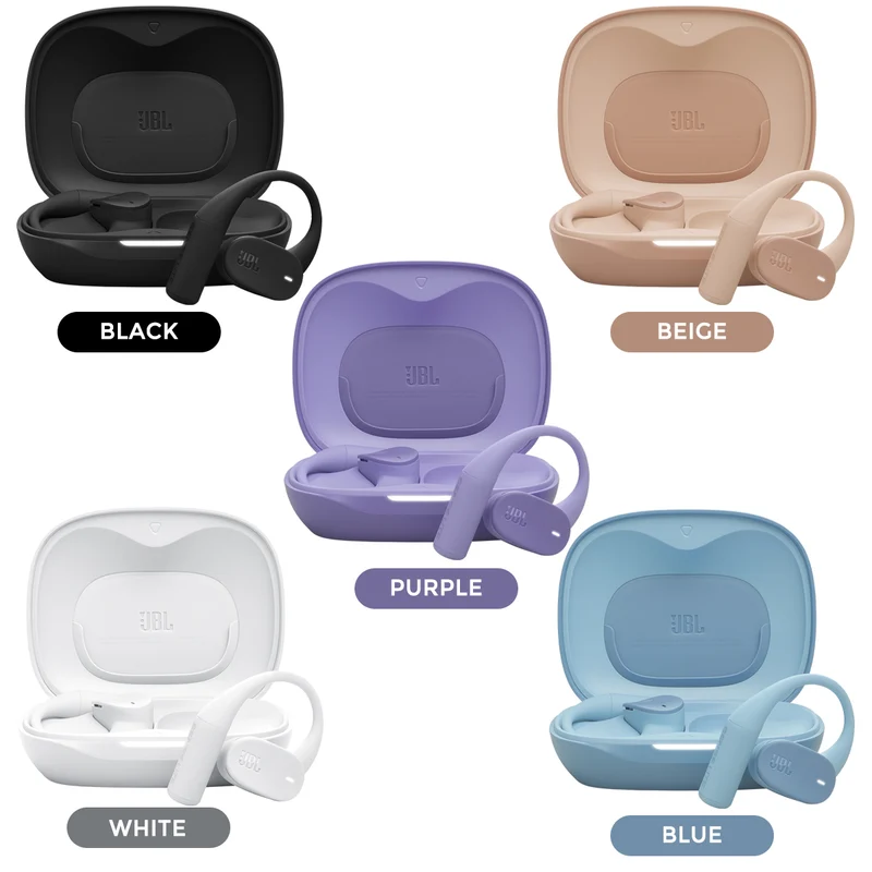 JBL Sense Lite True Wireless Open-Ear Headphones with JBL OpenSound Technology & Ear Hook Design (Black, Beige, Purple, White, Blue)