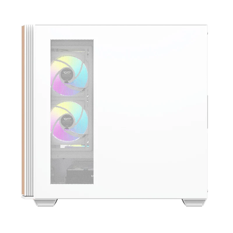 DarkFlash DS900WS Luxury ATX Front Wood Style Panoramic Side Glass Panel PC Case (Black, White)