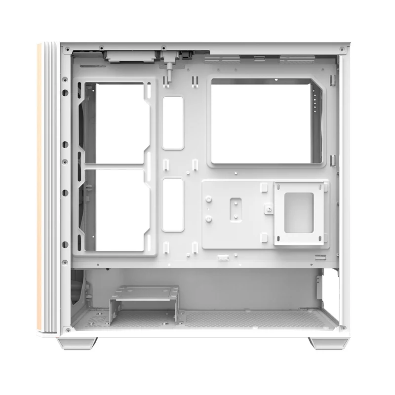 DarkFlash DS900WS Luxury ATX Front Wood Style Panoramic Side Glass Panel PC Case (Black, White)