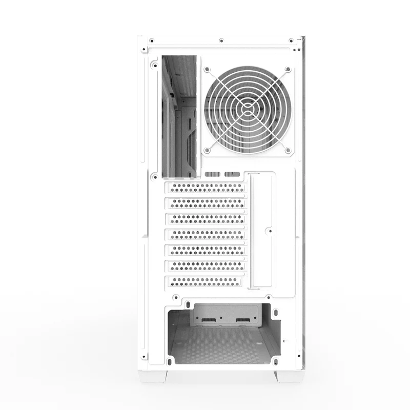 DarkFlash DS900WS Luxury ATX Front Wood Style Panoramic Side Glass Panel PC Case (Black, White)