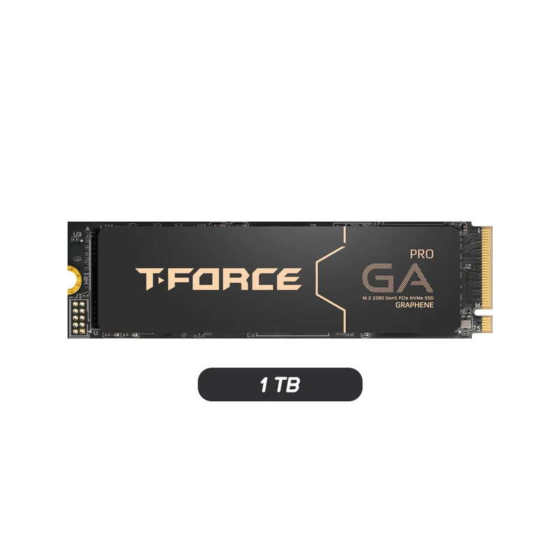 TeamGroup T-Force GA Pro M.2 2280 1TB PCIE Gen5 x4 NVMe 1000MB/s Read Gaming SSD with Graphene Heat Sink (TM8FFJ001T0C129)