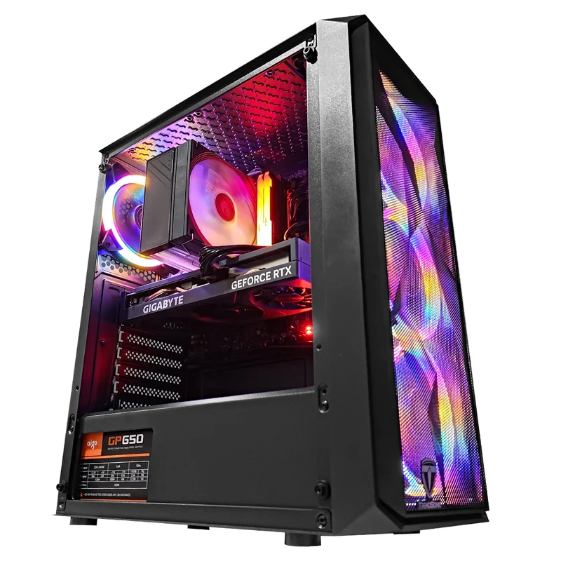 Alpha Megatron Black Desktop Gaming PC | Intel i5 12400F | 16GB RAM | 500GB SSD | GeForce RTX 4060 OC | Windows 11 Pro