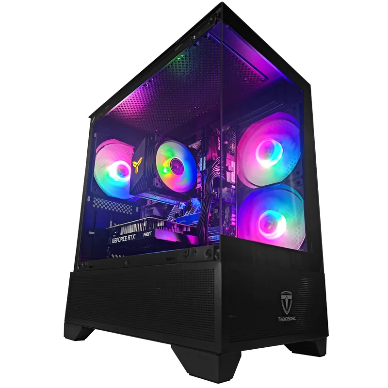 Alpha Eris Black Desktop Gaming PC | AMD Ryzen 5 5500 | 16GB RAM | 512GB SSD | GeForce RTX 3050 | Windows 11 Pro