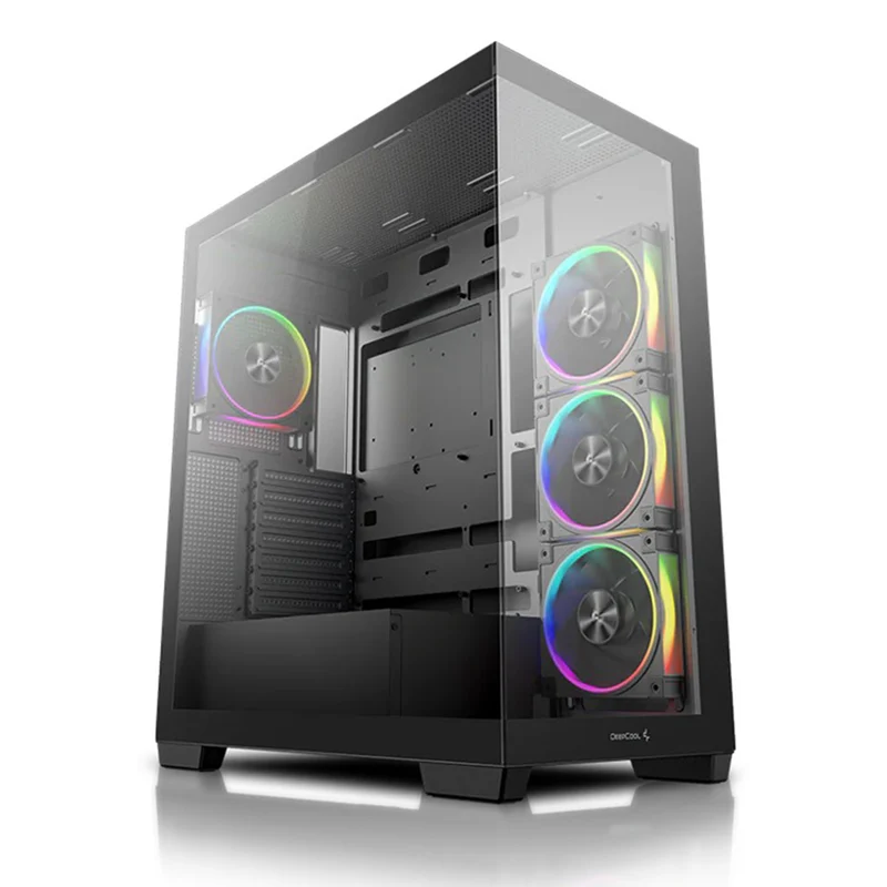 DeepCool CG580 4F V2 Panoramic Glass Panels Single Chamber ATC Case (Black, White)