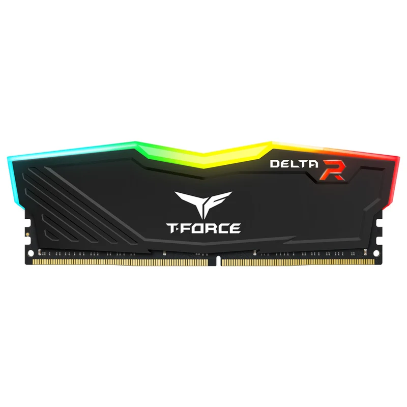TeamGroup T-Force Delta RGB DDR4 16GB (1x16GB) 3600MHz CL18-22-22-42 1.35V Gaming Desktop Memory (Black, White)