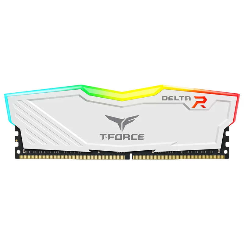 TeamGroup T-Force Delta RGB DDR4 16GB (1x16GB) 3600MHz CL18-22-22-42 1.35V Gaming Desktop Memory (Black, White)