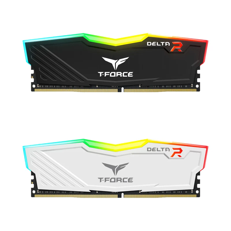 TeamGroup T-Force Delta RGB DDR4 16GB (1x16GB) 3600MHz CL18-22-22-42 1.35V Gaming Desktop Memory (Black, White)