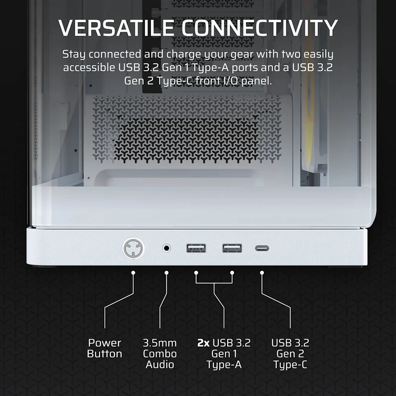 Corsair Frame 4500X RS-R ARGB Panoramic Glass Mid-Tower PC Case (Black, White)