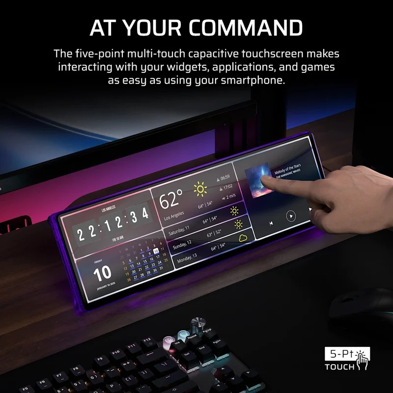 Corsair Xeneon Edge 14.5" (2560x720) 60Hz LCD Touchscreen Monitor (Black, White, Atomic Purple)