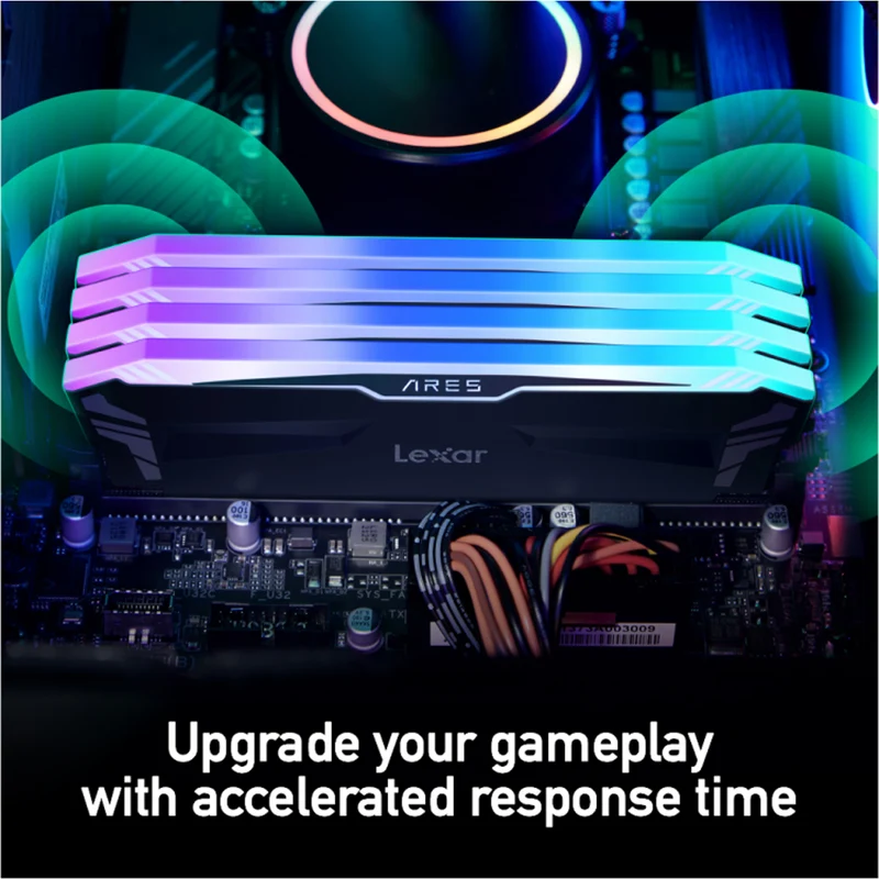 Lexar Ares DDR4 RGB 32GB (2x16GB) 3600Mbps XMP OC Gaming Desktop Memory with Heatsink (Black) (LD4BU016G-R3600GDLA)