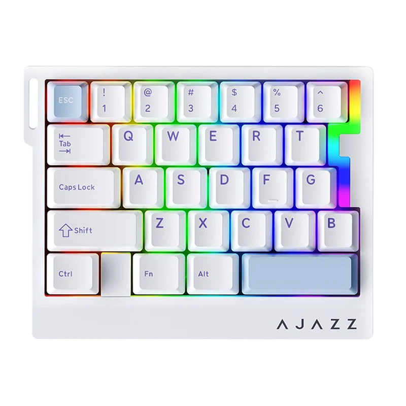 Ajazz AK029 RGB Wired 29-Keys Hot-Swappable Mechanical Keyboard (White/Blue) (Magnetic Switch)