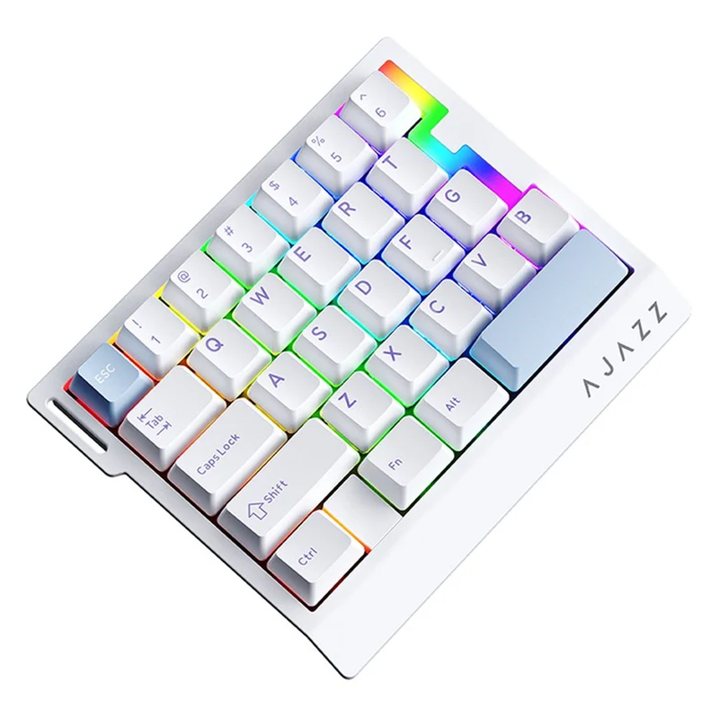 Ajazz AK029 RGB Wired 29-Keys Hot-Swappable Mechanical Keyboard (White/Blue) (Magnetic Switch)