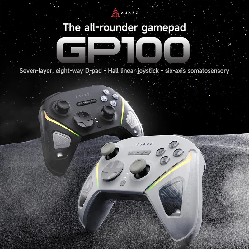 Ajazz GP100 Tri-Mode Gamepad Galaxy with Hall Effect (Black, White)