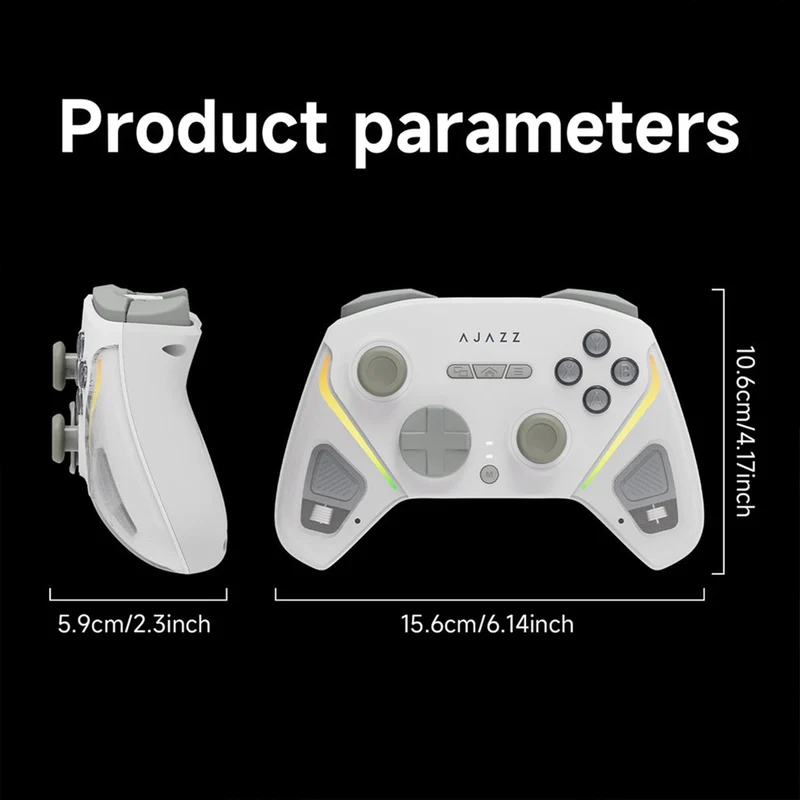 Ajazz GP100 Tri-Mode Gamepad Galaxy with Hall Effect (Black, White)
