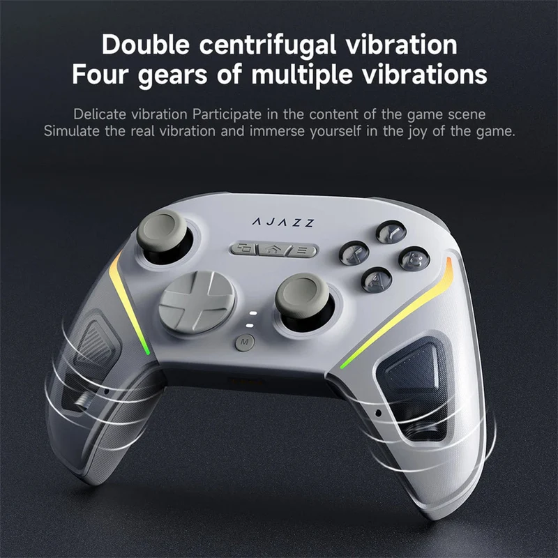 Ajazz GP100 Tri-Mode Gamepad Galaxy with Hall Effect (Black, White)