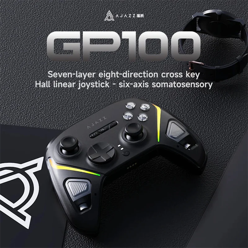 Ajazz GP100 Tri-Mode Gamepad Galaxy with Hall Effect (Black, White)