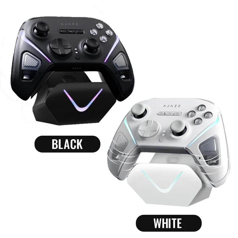 Ajazz GP100 Tri-Mode Gamepad Set with Hall Effect (Black, White)
