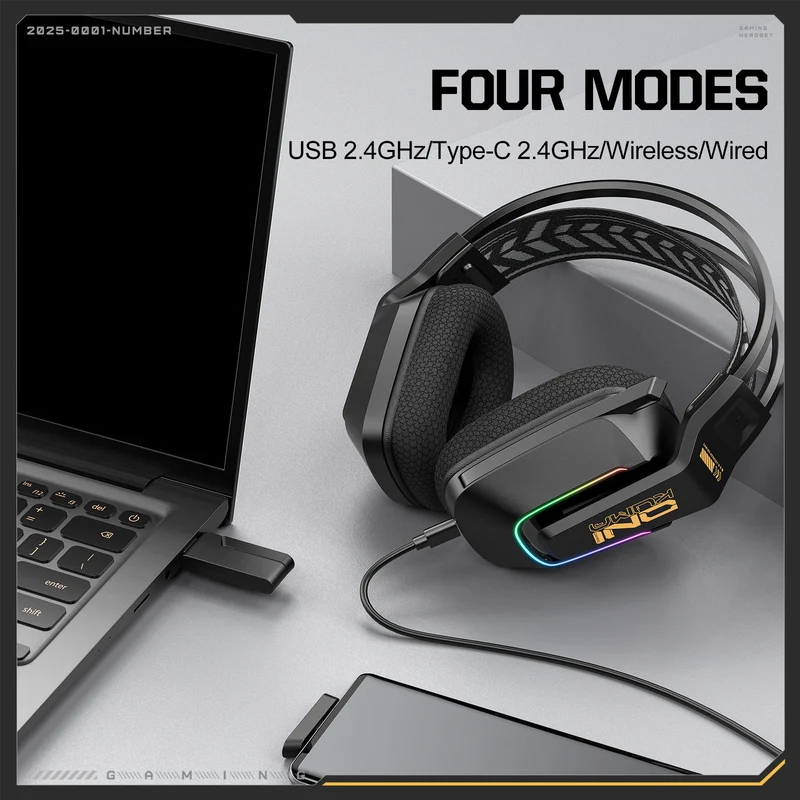 Onikuma GT828 Wireless Gaming Headset (Black)