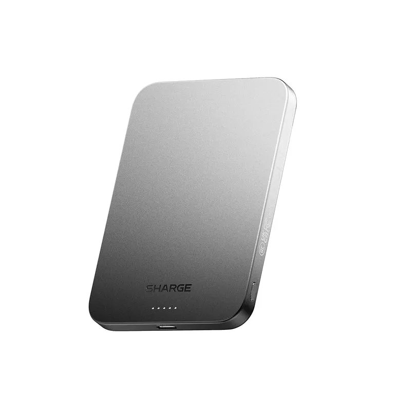 Sharge AeroMag 5K Qi2 Magnetic Ultra-Slim & Lightweight Power Bank w/ Graphene Cooling 5000mAh 15W (Black) (M4)
