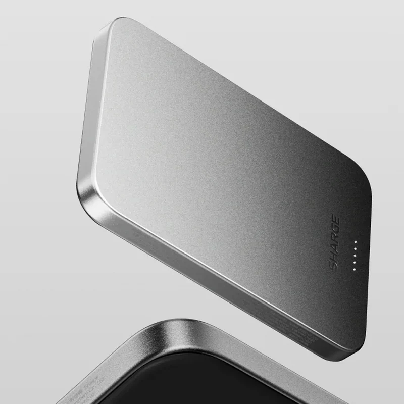 Sharge AeroMag 5K Qi2 Magnetic Ultra-Slim & Lightweight Power Bank w/ Graphene Cooling 5000mAh 15W (Black) (M4)