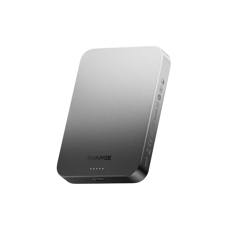 Sharge AeroMag 10K Qi2 Magnetic Ultra-Slim & Lightweight Power Bank w/ Graphene Cooling 10000mAh 15W (Black) (M5)